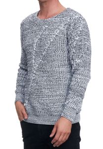Modischer Herren Oversized Grobstrick-Pullover Sweater 13365 Weiß