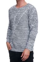 Modischer Herren Oversized Grobstrick-Pullover Sweater 13365 Weiß