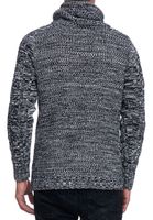 Suéter de cuello alto de punto moderno para hombre, jersey de punto texturizado 13369 Negro