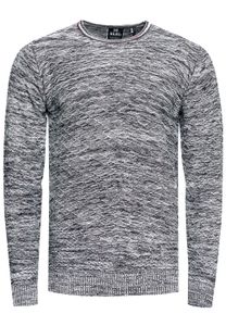 Maglione moderno da uomo in maglia fine con motivo testurizzato, girocollo 13371 Beige