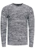 Maglione moderno da uomo in maglia fine con motivo testurizzato, girocollo 13371 Beige