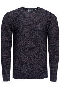 Maglione moderno da uomo in maglia fine con motivo testurizzato, girocollo 13371 Blu navy