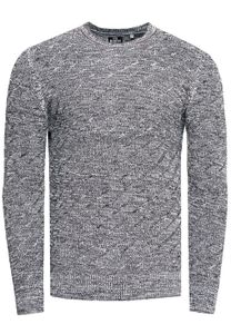 Pull homme élégant en maille fine à structure diagonale, coupe ajustée, référence 13381, marron