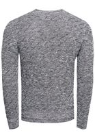 Pull homme élégant en maille fine à structure diagonale, coupe ajustée, référence 13381, marron