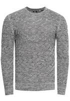 Pull homme élégant en maille fine à structure diagonale, coupe ajustée, référence 13381 Gris