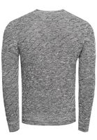 Pull homme élégant en maille fine à structure diagonale, coupe ajustée, référence 13381 Gris
