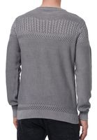 Pull homme à col rond tendance, maille fine anthracite, référence 13393