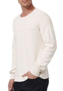 Pull homme à col rond tendance, maille fine, référence 13393 Écru