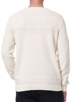Pull homme à col rond tendance, maille fine, référence 13393 Écru