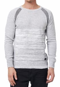 Sportiver Herren Rundhals-Pullover Feinstrick-Sweater 13417 Grau