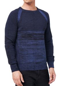 Sportiver Herren Rundhals-Pullover Feinstrick-Sweater 13417 Marine