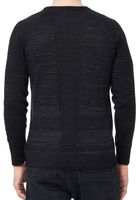 Sportiver Herren Rundhals-Pullover Feinstrick-Sweater 13417 Schwarz