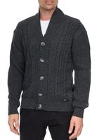 Stylischer Herren Cardigan mit Knopfleiste und Stehkragen Strick-Jacke 13421 Anthrazit