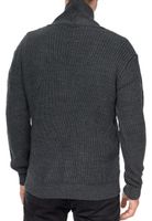 Stylischer Herren Cardigan mit Knopfleiste und Stehkragen Strick-Jacke 13421 Anthrazit