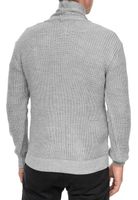 Stylischer Herren Cardigan mit Knopfleiste und Stehkragen Strick-Jacke 13421 Grau