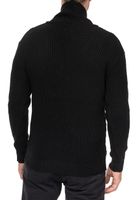 Stylischer Herren Cardigan mit Knopfleiste und Stehkragen Strick-Jacke 13421 Schwarz