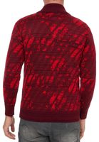 Sportiver Herren Stehkragen-Pullover mit 1/2-Zipper Feinstrick-Sweater 13444 Weinrot