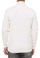 Veste en maille élégante pour homme, col montant, sweat-shirt en grosse maille 13446 Écru