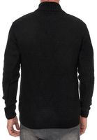 Stylish men's knit jacket with stand-up collar, chunky knit sweatshirt 13446 Black