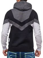 Sweat à capuche dynamique pour homme, design colorblock, avec poche kangourou, pull sport anthracite 19044