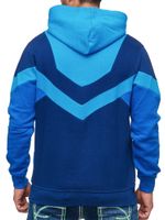 Sweat à capuche homme dynamique à blocs de couleurs, pull à capuche avec poche kangourou, pull sport 19044 turquoise