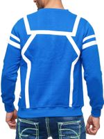 Pull homme décontracté et sportif à col rond, imprimé contrastant, référence 19045 Sax-Blue