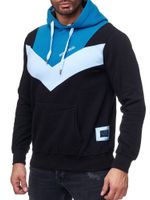 Sweat à capuche homme décontracté à blocs de couleurs avec poche kangourou, pull 19047 Petrol
