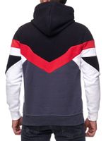 Sweat à capuche homme sport à blocs de couleurs avec poche kangourou, pull 19048, noir