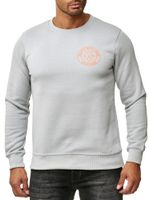 Pull homme décontracté à col rond, imprimé logo et grand imprimé au dos, référence 19103, gris