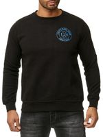 Pull homme décontracté à col rond, imprimé logo et grand imprimé au dos, référence 19103, noir
