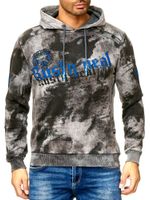 Sweat à capuche tie-dye pour homme, pull à capuche avec imprimé vintage, pull 19113, anthracite