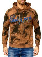 Sweat à capuche tie-dye pour homme, pull à capuche imprimé vintage, référence 19113 Camel
