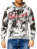 Sweat à capuche tie-dye pour homme, pull à capuche avec imprimé vintage, référence 19113 Gris