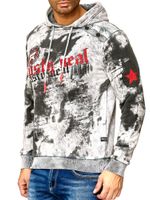 Sweat à capuche tie-dye pour homme, pull à capuche avec imprimé vintage, référence 19113 Gris