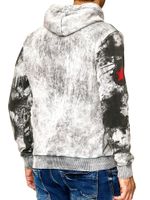 Sweat à capuche tie-dye pour homme, pull à capuche avec imprimé vintage, référence 19113 Gris