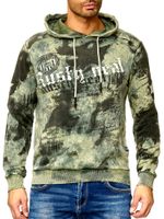 Sweat à capuche tie-dye pour homme, pull à capuche avec imprimé vintage, référence 19113 kaki