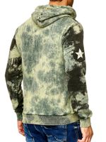 Sweat à capuche tie-dye pour homme, pull à capuche avec imprimé vintage, référence 19113 kaki