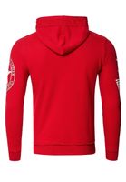 Sweat-shirt à capuche décontracté pour homme, rouge, avec logo imprimé et poche kangourou, 19127