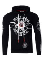 Sweat-shirt à capuche décontracté pour homme, noir, avec logo imprimé et poche kangourou, 19127