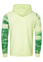 Sweat-shirt à capuche moderne pour homme, en denim délavé à l'huile avec patte de boutonnage décorative, référence 19129, vert