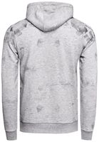 Sudadera con capucha elegante para hombre con estampado gráfico integral, bolsillo tipo canguro, suéter 19134 Gris