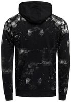 Sudadera con capucha elegante para hombre con estampado gráfico integral, sudadera con capucha y bolsillo tipo canguro, suéter 19134, negro