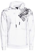 Sudadera con capucha elegante para hombre con estampado gráfico integral, sudadera con capucha y bolsillo tipo canguro, suéter 19134, blanco