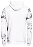 Sportlicher Herren Kapuzen-Pullover Hoodie mit Vintage-Prints und Känguru-Tasche Sweatshirt 19135 Weiß