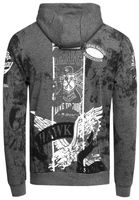Lässiger Herren Hoodie mit Biker-Prints und Vintage-Waschung Kapuzen-Pullover Sweatshirt 19137 Anthrazit