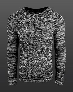 Pull homme moderne à col rond et design contrasté, référence 6234, noir