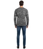 Pull homme moderne à col rond et design contrasté, référence 6234, noir
