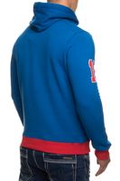 Sweat à capuche décontracté pour homme, imprimé vintage, poche kangourou, modèle 6870, bleu