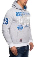 Sweat à capuche décontracté pour homme, imprimé vintage, poche kangourou, gris 6870