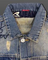 Veste en jean homme élégante, style vintage, délavage usé, col Kent et coloris 8220 Vintage Blue.